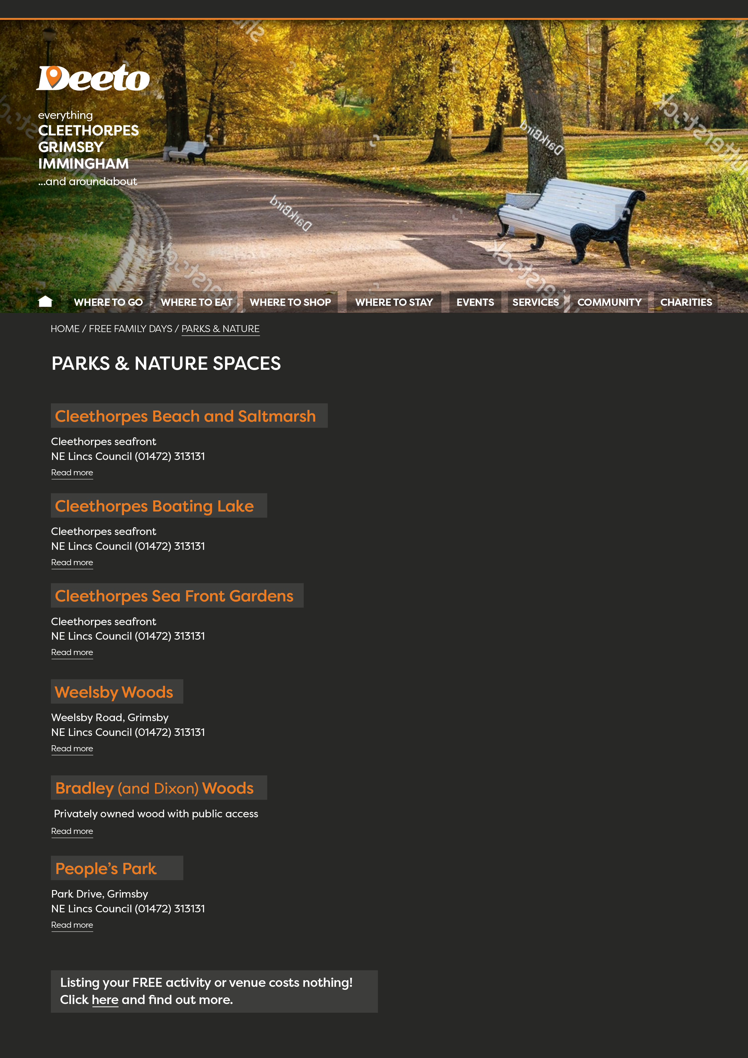 Admin dashboard on Deeto